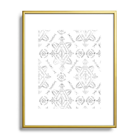 Schatzi Brown Reeve Pattern White Metal Framed Art Print