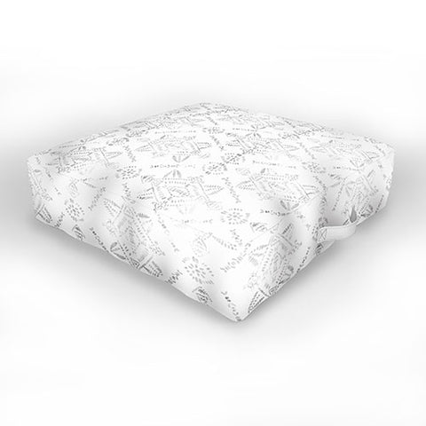 Schatzi Brown Reeve Pattern White Outdoor Floor Cushion