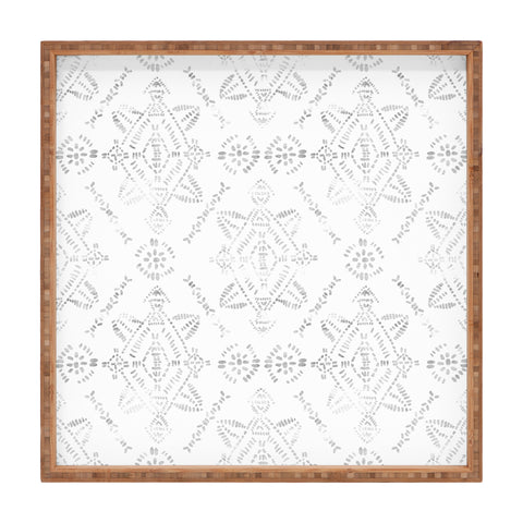 Schatzi Brown Reeve Pattern White Square Tray