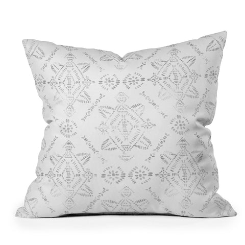 Schatzi Brown Reeve Pattern White Throw Pillow