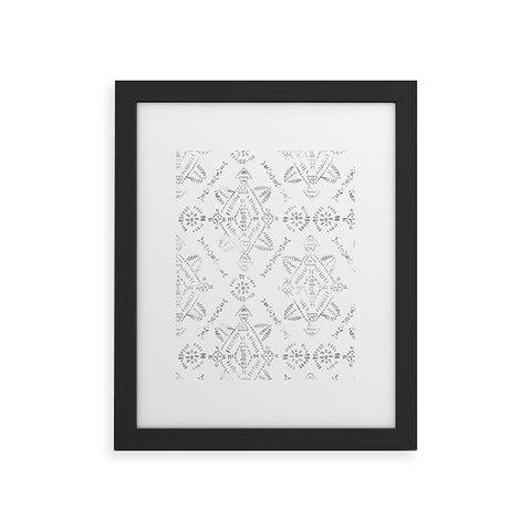 Schatzi Brown Reeve Pattern White Framed Art Print