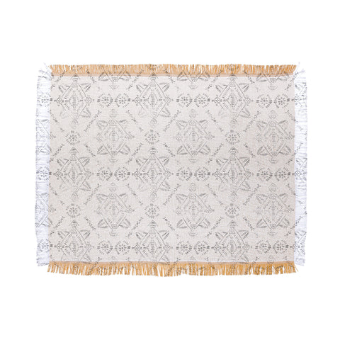 Schatzi Brown Reeve Pattern White Throw Blanket