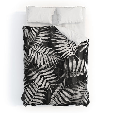 Schatzi Brown Reeya Tropical Black Duvet Cover