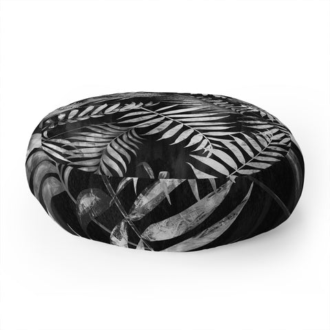 Schatzi Brown Reeya Tropical Black Floor Pillow Round