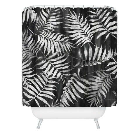 Schatzi Brown Reeya Tropical Black Shower Curtain