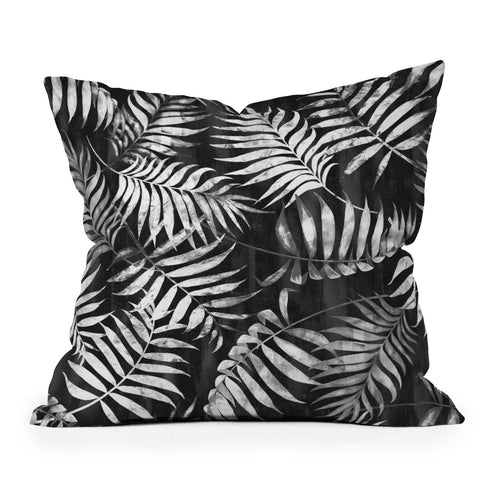Schatzi Brown Reeya Tropical Black Throw Pillow