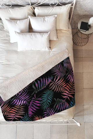 Schatzi Brown Reeya Tropical Night Fleece Throw Blanket