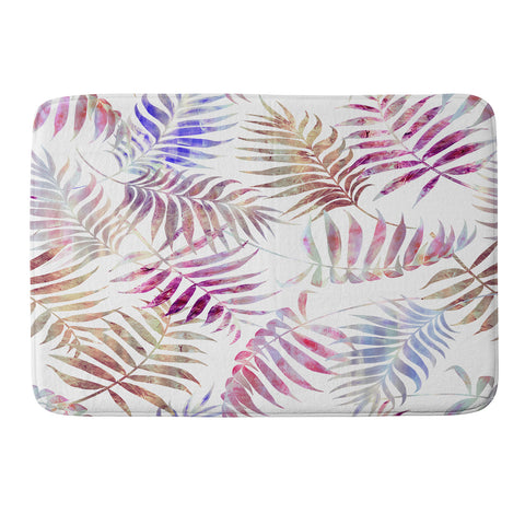 Schatzi Brown Reeya Tropical White Memory Foam Bath Mat