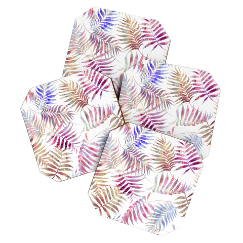 Schatzi Brown Reeya Tropical White Coaster Set