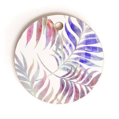 Schatzi Brown Reeya Tropical White Cutting Board Round