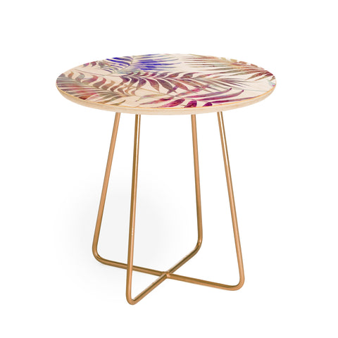 Schatzi Brown Reeya Tropical White Round Side Table