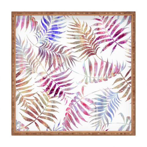 Schatzi Brown Reeya Tropical White Square Tray