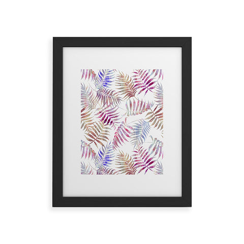 Schatzi Brown Reeya Tropical White Framed Art Print