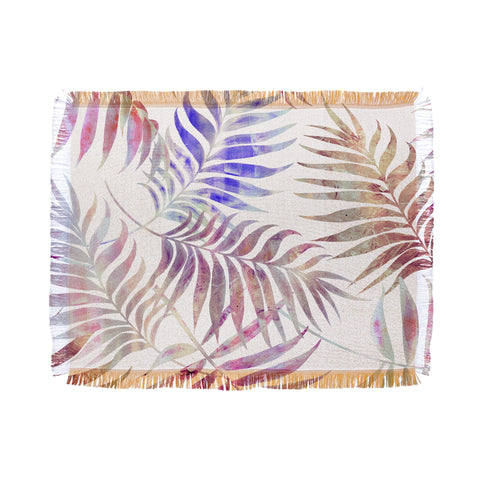Schatzi Brown Reeya Tropical White Throw Blanket