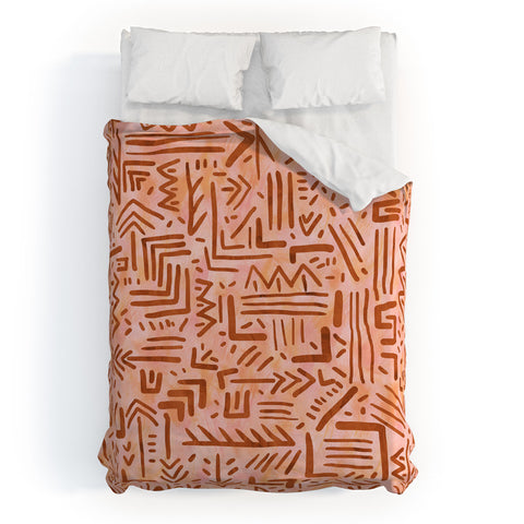 Schatzi Brown Remi Tribal Sunset Duvet Cover