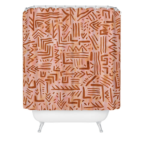 Schatzi Brown Remi Tribal Sunset Shower Curtain