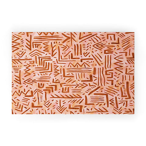 Schatzi Brown Remi Tribal Sunset Welcome Mat