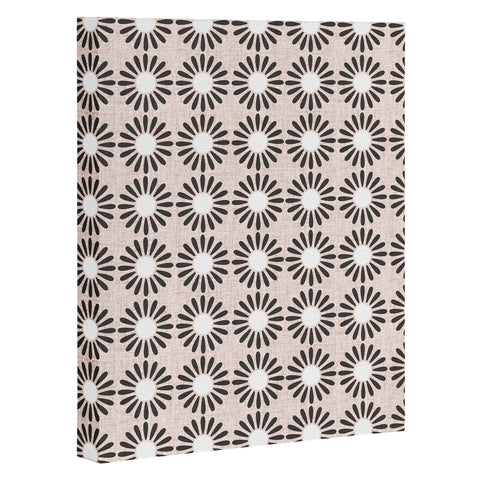 Schatzi Brown Retro Jumbo Daisy Black Art Canvas