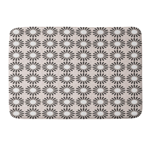 Schatzi Brown Retro Jumbo Daisy Black Memory Foam Bath Mat