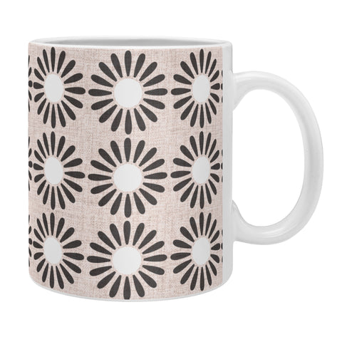 Schatzi Brown Retro Jumbo Daisy Black Coffee Mug