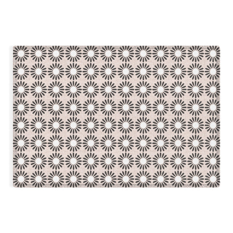 Schatzi Brown Retro Jumbo Daisy Black Outdoor Rug