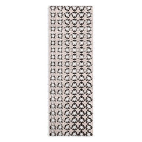 Schatzi Brown Retro Jumbo Daisy Black Yoga Towel