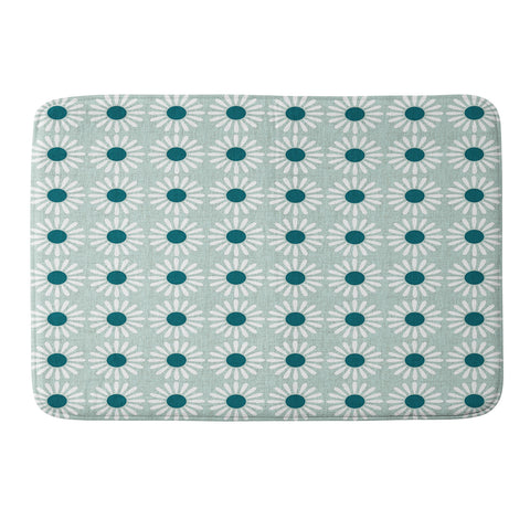 Schatzi Brown Retro Jumbo Daisy Mint Memory Foam Bath Mat