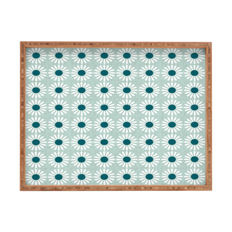 Schatzi Brown Retro Jumbo Daisy Mint Rectangular Tray