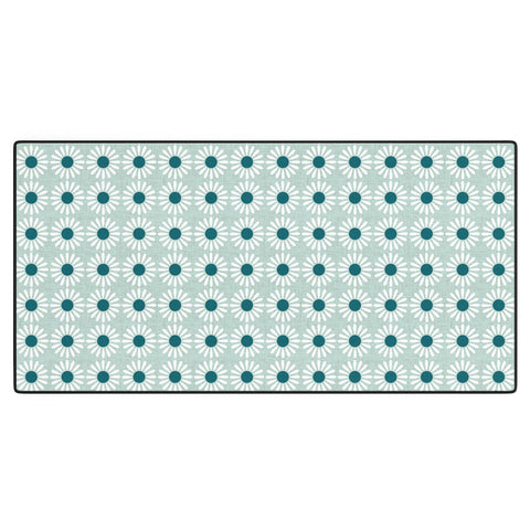 Schatzi Brown Retro Jumbo Daisy Mint Desk Mat