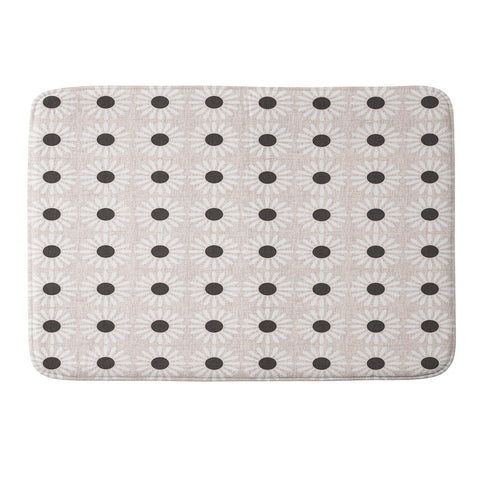 Schatzi Brown Retro Jumbo Daisy Neutral Memory Foam Bath Mat