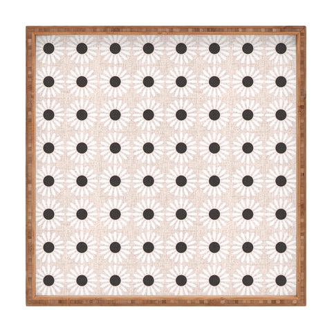 Schatzi Brown Retro Jumbo Daisy Neutral Square Tray