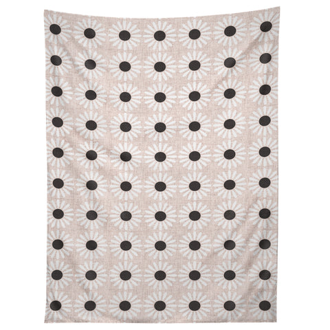 Schatzi Brown Retro Jumbo Daisy Neutral Tapestry