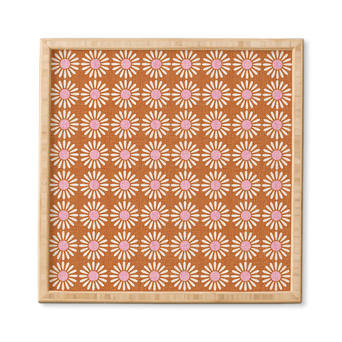 Schatzi Brown Retro Jumbo Daisy Orange Framed Wall Art