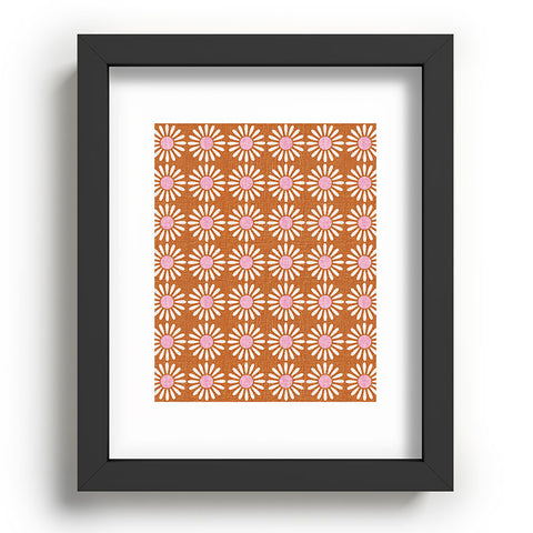 Schatzi Brown Retro Jumbo Daisy Orange Recessed Framing Rectangle