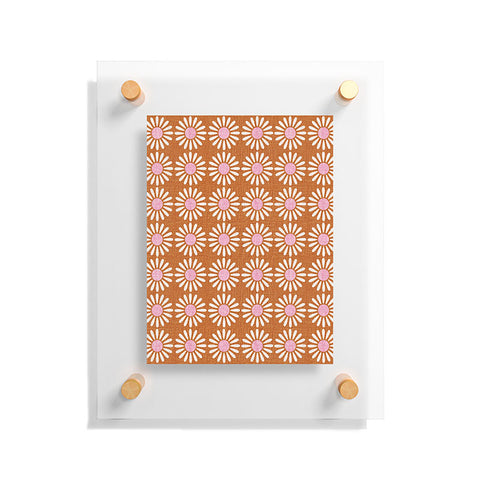 Schatzi Brown Retro Jumbo Daisy Orange Floating Acrylic Print