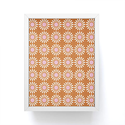 Schatzi Brown Retro Jumbo Daisy Orange Framed Mini Art Print