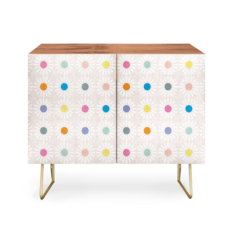 Schatzi Brown Retro Jumbo Daisy Pastel Credenza
