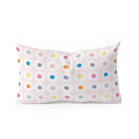 Schatzi Brown Retro Jumbo Daisy Pastel Oblong Throw Pillow