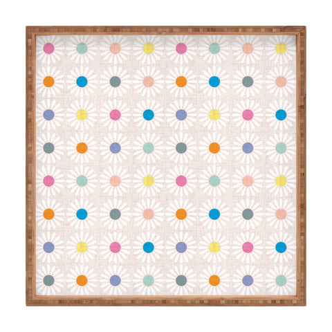 Schatzi Brown Retro Jumbo Daisy Pastel Square Tray