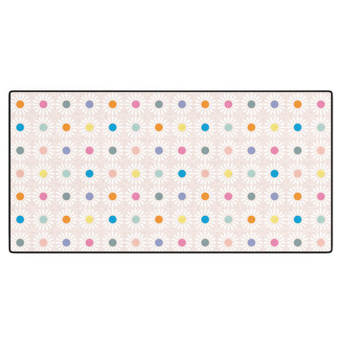 Schatzi Brown Retro Jumbo Daisy Pastel Desk Mat