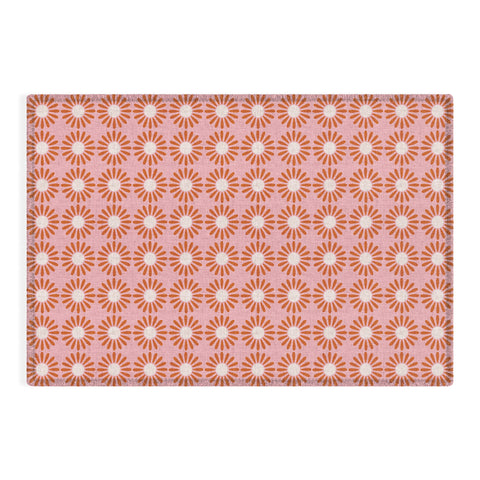 Schatzi Brown Retro Jumbo Daisy Pink Outdoor Rug