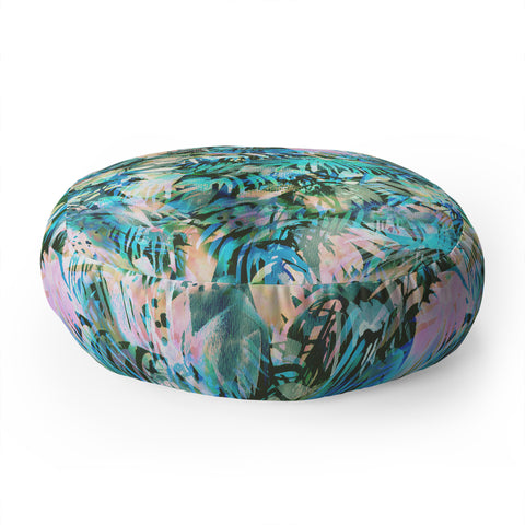 Schatzi Brown San Juan Aqua Floor Pillow Round