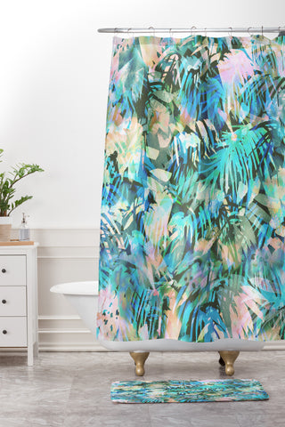 Schatzi Brown San Juan Aqua Shower Curtain And Mat