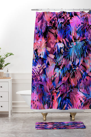 Schatzi Brown San Juan Magenta Shower Curtain And Mat