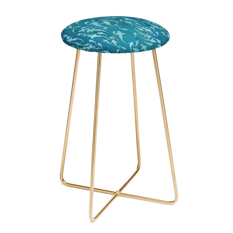 Schatzi Brown Sharky Aqua Counter Stool