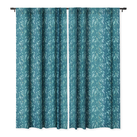 Schatzi Brown Sharky Aqua Blackout Window Curtain