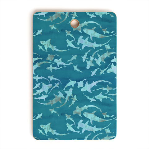 Schatzi Brown Sharky Aqua Cutting Board Rectangle