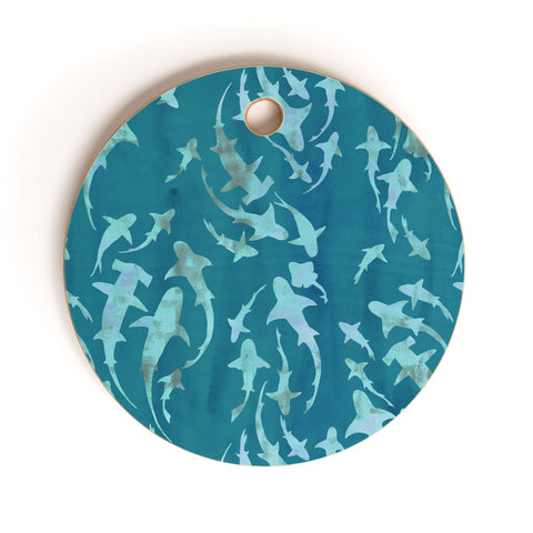 Schatzi Brown Sharky Aqua Cutting Board Round