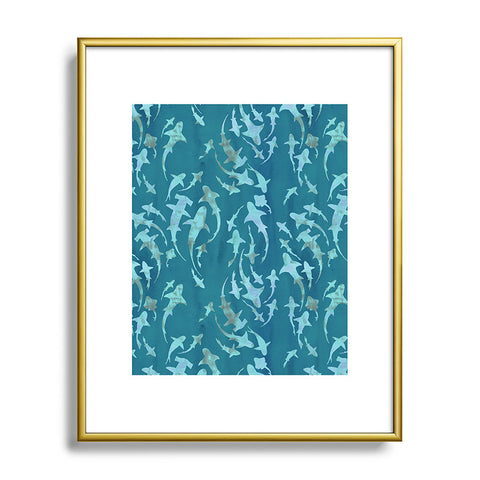 Schatzi Brown Sharky Aqua Metal Framed Art Print