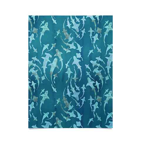 Schatzi Brown Sharky Aqua Poster